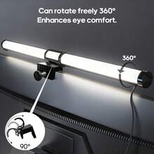 1 đèn LED thanh màn hình dùng nguồn USB, có chức năng đổi màu và điều chỉnh độ sáng, đèn bàn dùng nguồn USB phù hợp cho máy tính, đọc sách, văn phòng và học tập, đèn USB giảm chói màn hình và bảo vệ mắt. - Kiểu USB - Xem 4