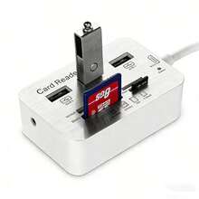 Bộ chia USB Type-C 3.0 7 trong 1 với 3 cổng USB + đầu đọc thẻ SD/TF/MS/M2 4 khe cắm, dùng cho ổ USB, máy tính xách tay, chuột, bàn phím. Bộ mở rộng USB-C 7 trong 1 với 3 cổng USB và đầu đọc thẻ SD/TF/M.2 - Bộ chuyển đổi thiết bị ngoại vi USB-C 3.0 cho máy tính xách tay, ổ cứng ngoài, tương thích với các thiết bị USB-C. - trắng - Xem 9