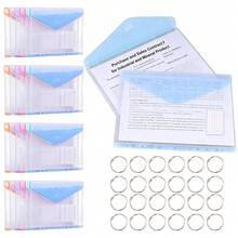 24Pcs A4 Plastic Wallets | Expandable Punched Pockets, Popper Closure & Label Pocket, For School Office Home Travel - 套裝 - 查看 5