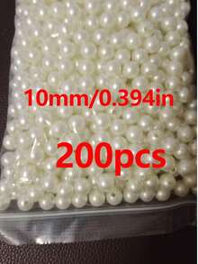 6mm0.236in 1000pcs/8mm0.315in 500pcs/10mm 0.394in 200pcs Pearl Beads, Suitable For Hand-Making, Various Sizes, 6/8/10/Mm, Faux Pearl Beads With Holes, Can Be Used To Make Jewelry, Bracelets, Necklaces, Hair Accessories, Decorations, Vase Fillers - Beige - View 11