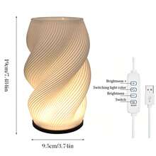 USB Powered Fashionable Creative Vase Lamp, 3 Styles Available, Can Hold Fresh Flowers/Plants, Dimmable, 3-Color Adjustable, Soft Layered Lampshade, Suitable For Home, Bedroom, Living Room, Cafe, Etc. - Fashion - View 3