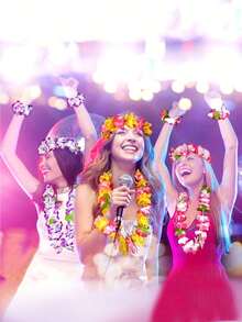 1/4pcs Hawaiian Flower Wreath Set, This Series Includes Flower Wreaths, Necklaces And Bracelets, Suitable For Various Occasions Such As Summer Pool Parties, Beach Theme Gatherings, Hawaiian Theme Events, DIY Decorations, Costume Parties, Easter Gifts, Holiday Celebrations, Weddings, Vacations, Holiday Accessories, Birthday Parties, Etc. These Summer Accessories Are Designed With Floral Patterns, Making Them An Excellent Gift Choice. - Multicolor - View 2