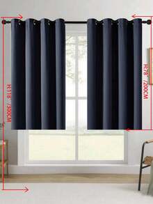 1pc/2pcs Blackout Curtains, Thermal Insulated Blackout Curtains, Opaque Curtains With Grommets, Light Blocking And Heat Insulation, UV Protection, Suitable For Bedroom, Home, Living Room Decoration, Thickened Light Blocking Curtains For Bedroom And Living Room, Providing Privacy And Temperature Control - Navy Blue - View 40