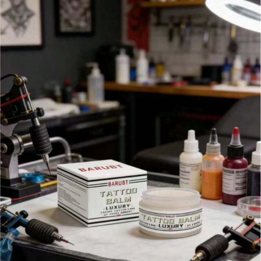 BARUBT Baume de tatouage de luxe , Crème de soin après-tatouage, fournitures de tatouage, onguent de tatouage, ravive les tatouages estompés, rend les couleurs plus vives, améliore les zones tatouées sèches et qui s'écaillent - Blanc - Voir 1