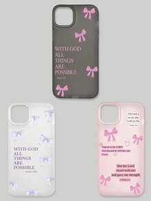 3件套宗教文字蝴蝶手机壳，多巴胺柔和蝴蝶和圣经经文元素，兼容 17 Pro Max/ 17/ 17 Pro/ 11/ 15/ 15 Pro Max/ 14/ 14 Pro/ 14 Pro Max/ 15 Plus/ 14 Plus/ 13 Pro Max/ 16 Pro/ 16 Plus/ Air/ 16 Pro Max - 彩色 - 查看 18