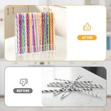 Acrylic Straw Holder Cabinet Door - Magnetic Straws Storage Container With Adhesive & Stickers, Reusable Straws Dispenser, Space-Saving Straw Organizer Kitchen - 1 - View 4