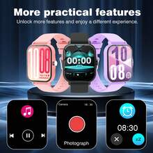 Smartwatch, llamadas/marcación inalámbrica, múltiples modos deportivos, recordatorio y rechazo de llamadas, notificación de mensajes, adecuado para hombres y mujeres, compatible con iOS/Android - Multicolor - Ver 5