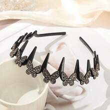 3pcs Elegant Wavy Headbands, Synthetic Zirconia Butterfly Decor, Non-Slip Plastic Hair Ties, Suitable For All Seasons, Durable, Fit For Casual And Formal Occasions - Multiple Styles - View 9