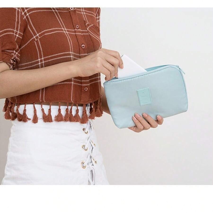 Travel And Business Trip Fashion Hand-Held Storage Bag For Electronic Products, Digital Accessories, Power Bank, And Portable Data Cable Organizer - Xám - Xem 1