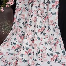 1 pieza, Tela de gasa de poliéster con estampado de peonía, ligera y suave, utilizada para ropa, manualidades DIY, accesorios para el cabello y decoración del hogar. - Multicolor - Ver 18