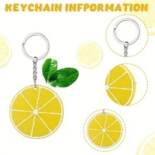 24pcs/8sets Realistic Lemon Keychain Set, Suitable For Backpack Pendant, Car Keychain Pendant, Wedding Bridesmaid Gift, Birthday, Graduation, Back To School, Christmas, Thanksgiving Gift And Holiday Party Favor Distribution - A - View 3