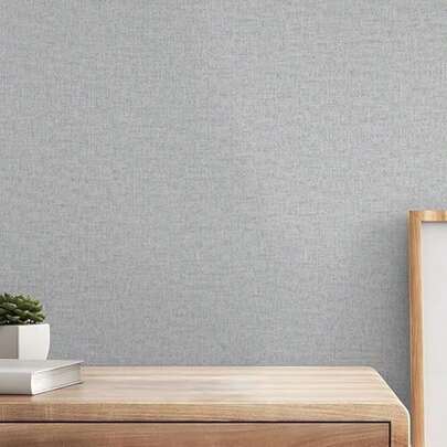 1 Cuộn Giấy Dán Tường Vinyl Tự Dính Màu Be, Họa Tiết Vải Vải, Chống Thấm Nước, Có Thể Tháo Gỡ, Họa Tiết Vải Vải, Thích Hợp Cho Phòng Ngủ, Phòng Khách, Nhà Bếp, Trang Trí Phòng, Cải Tạo Tường, Làm Mới Nội Thất
