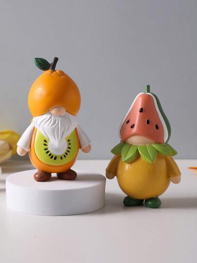 1pc Cute Fruit Elderly Statue - Fantastical Fruit Themed Decor, Suitable For Indoor/Outdoor Garden Decoration, Perfect Gift, Office & Home Decor, Indoor Outdoor Decoration, Gnome Statue, Desktop Decoration, Creative Gift, Holiday Perfect Decoration