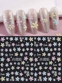 5-Petal Daisy Pattern (Macaron Flower, Water Drop Flower), Suitable For Manicure Design, Fresh And Cute, Paired With 3D Embossed Craft - Multicolor - View 10