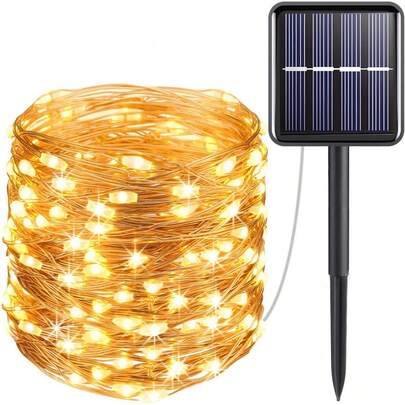 Guirlandes lumineuses solaires à LED, lumières décoratives étanches pour couronnes extérieures pour Noël, Halloween, jardin, fête