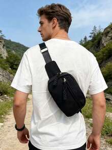 男女通用休闲胸包，轻便斜挎包，多场景适用包包 - 彩色 - 查看 4