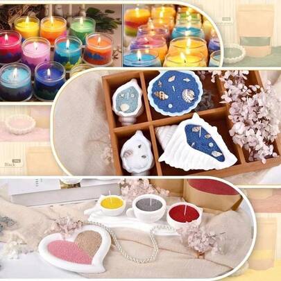 1 paquete de 50g/100g/200g de cera de perla hecha a mano (color aleatorio), adecuada para hacer velas en bajo relieve, velas recargables de colores brillantes, manualidades, ambiente de fiesta, deseos de boda, decoraciones de pareja, decoraciones de habitación, regalos de cumpleaños y graduación, velas del Día de la Madre, velas del Día de San Valentín. Suministros para hacer velas adecuados para principiantes.