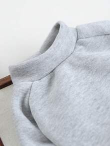 PETCIRCLE 1pc Pet Clothes, Dog/Cat Outdoor/Indoor Apparel, Comfortable Solid Round Neck Sweatshirt For Small Dogs & Puppies, Spring/Autumn - Gray - Grey - View 7