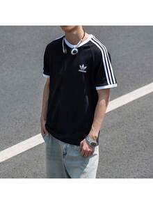 Adidas Originals 男士休闲修身圆领短袖T恤，2026夏季新款 KB2459 - 黑色 - 查看 2