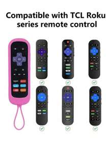 3 piezas Funda protectora de silicona luminosa para control remoto de la serie ROKU RC280TV, anti-caída, que brilla en la oscuridad para un mejor uso nocturno - Rosa Púrpura Blanco - Ver 8