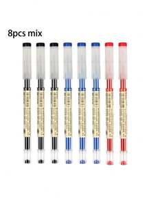Bộ 8 bút bi mực khô nhanh đầu nhọn 0.35mm | Đen/Xanh dương/Đỏ, viết trơn tru, cấu trúc bền chắc, lý tưởng cho người đi làm và sinh viên, văn phòng phẩm. - Nhiều màu - Xem 4