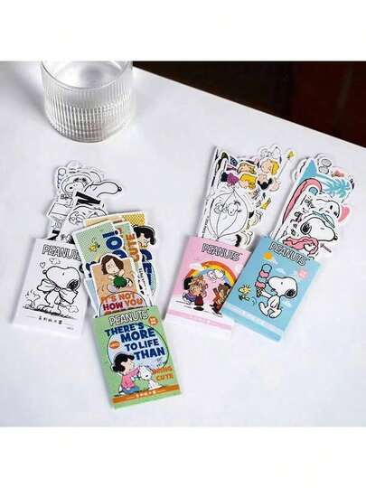SNOOPY 1pc Anime Cartoon Alien Bookmark Creative Cute Kawaii Reading Mark Card Decoration Student Stationery (Random Style)