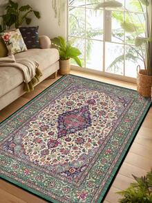 1入復古風格黑色破損區域地毯,柔軟舒適的聚酯纖維矩形形狀,易於照顧和清洗,適用於走廊、床側、客廳和臥室裝飾地毯 - 彩色 - 查看 23