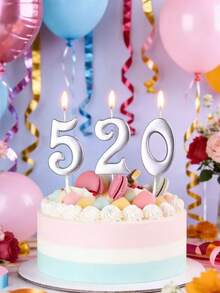 Silver Digit 0-9 Birthday Wedding Party Cake Decorative Candles - View 8