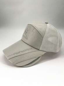 1pc Summer Retractable Brim Baseball Cap, Sun Protection, Unisex Korean Style Wide Brim Sun Hat - A - View 14