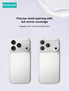 Koolife 1pc Glitter Lens Protector, Full Coverage High Definition Transparent Protection, Bubble-Free Application, Waterproof, Anti-Drop, Anti-Scratch, For IPhone 18 Pro/18 Pro Max/17/17 Pro/17 Pro Max - Silver - View 4