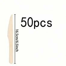 Bộ 150/50/25/10 món dao nĩa trộn salad bằng gỗ tự nhiên, bộ đồ ăn kiểu phương Tây, dao nĩa thìa bằng tre và gỗ, chất lượng cao, đồ dùng cho đám cưới và tiệc tùng, đồ ăn nhẹ, phong cách mộc mạc, dụng cụ dã ngoại tự nhiên. - Màu be - Xem 20