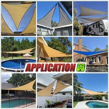 3/4m Triangular Sun Shade Sail - UV Protection Outdoor Canopy For Patio, Garden, Yard, Balcony And Camping, Foldable Waterproof Outdoor Sun Shade - Beige - View 7