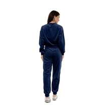 Women's Long Sleeve Velvet Set Plus Size With Pockets HF-CON-050 - 藏蓝色 - 查看 2
