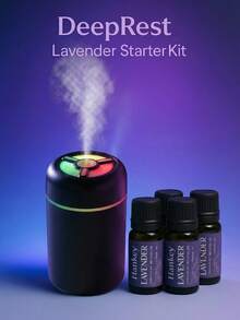 2026 Newly-Upgraded DeepRest Sleep Kit Mini Humidifier With Essential Oils Set – Relaxing Aromatherapy Diffuser For Better Sleep, Stress Relief & Emotional Calm Space – Air Purifier & Odor Eliminator For Home, Office & Car – Refresh Focus With Peppermint Coffee Oils – Lavender Sandalwood Eucalyptus Fragrance Bundle - Mist - Xem 13