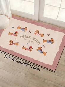 1 pieza Alfombra de baño con estampado de cachorro rosa, antideslizante y súper suave, para decoración del hogar, felpudo, alfombra absorbente de agua para el baño, de pelo corto, con respaldo de goma, para baño, dormitorio, cocina, entrada, uso interior y exterior, accesorios y decoración de baño, regalo perfecto para un nuevo hogar. - Rosa - Ver 13