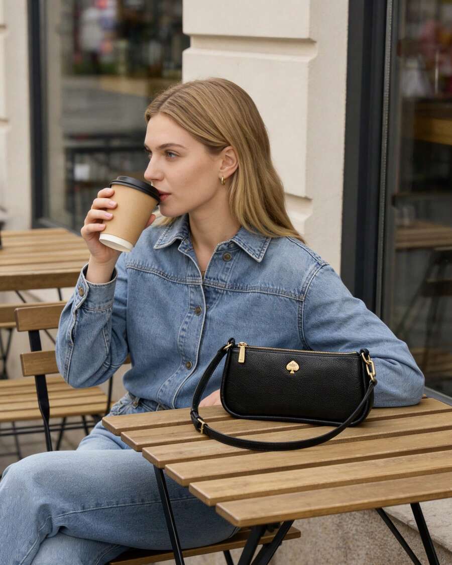 Kate Spade Women Hobo Purses Shoulder Zipper Bag Handbag - 黑色 - 查看 1