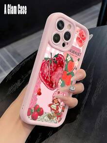 Vintage Strawberry Girl & Gingham Lace Collage Print Pink Frame Phone Case, Soft TPU Cover. It Is Compatible With Galaxy Models Including Compatible For Galaxy S25, S24, S23, S22, S21 PLUS, FE And Ultra,Galaxy A33 Compatible With For Iphone17 Pro Max, 16, 15, 14 And 13. It Makes A Perfect Gift For Birthdays, Holidays, New Year And Valentine's Day. - 粉色6 - 查看 4