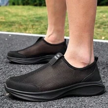 新款经典男士复古休闲鞋，四季皆宜，百搭日常穿着 - 黑色 - 查看 1