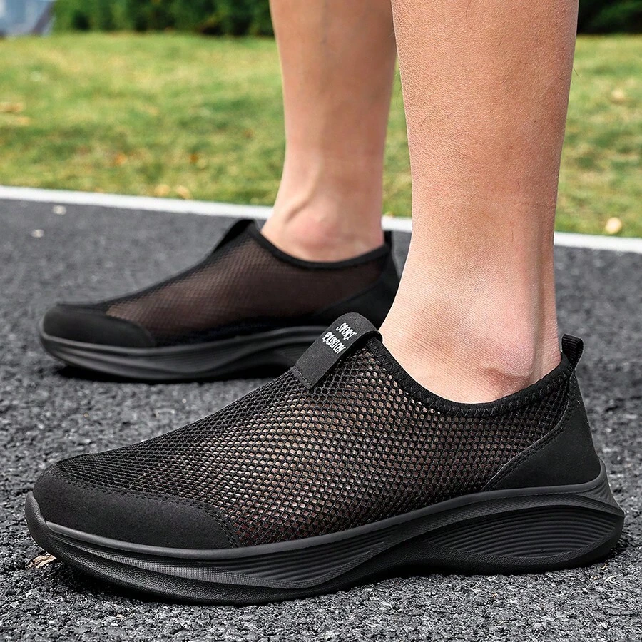 新款经典男士复古休闲鞋，四季皆宜，百搭日常穿着 - 黑色 - 查看 1