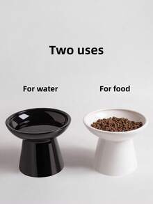 Bát ăn cho mèo bằng gốm sứ cao 6,2 inch, thiết kế nông giúp bảo vệ râu mèo, không chứa chì và cadmium, cao 5 inch, thích hợp cho việc cho mèo ăn. - 350ml - Xem 5