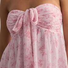 Women's Casual Loose Elegant Hanging Neck Ruffle Multi Layered Solid Color Dresses Shopping Party Vacation Club Wear Fashion Summer Daily Simple Chest Pleated Backless Dresses - Hồng - Xem 7