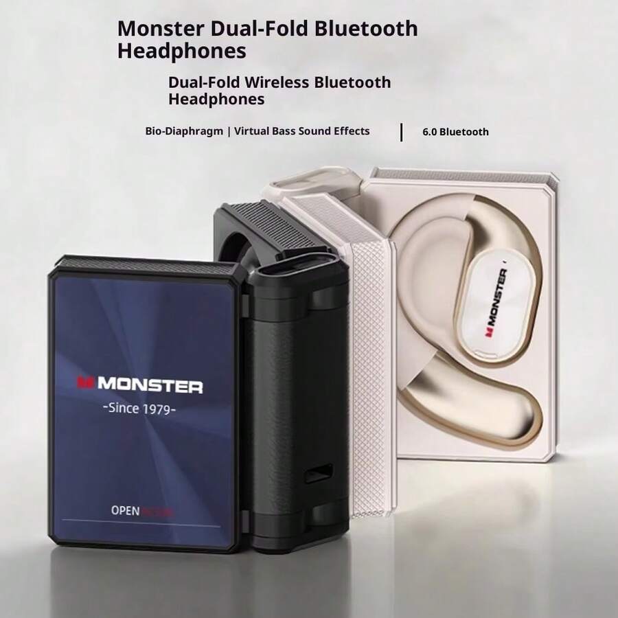 Monster AC530 耳机 BT6.0 IPX5 防水 双折叠耳挂式骨传导运动跑步耳机 礼品 - 查看 1