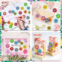 500PCS Spring Flower Sticker Roll Holographic Seal Stickers Sparkling Colorful Chrysanthemum Self Adhesive Stickers For Birthday, Holiday, Envelope, Magazine Decoration - Color - View 4
