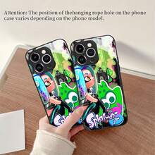 Funda para teléfono con estampado de salpicaduras de tinta de Splatoon, compatible con fundas para teléfonos Samsung iPhone 17, iPhone 16 Pro Max, iPhone 15 Pro Max, iPhone 13 y iPhone 12. Proporciona protección contra golpes y caídas. Un gran regalo para familiares, amigos, seres queridos, novios/novias y para gamers. - Negro - Ver 6