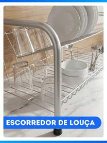 Modern Designer Double Dish Drainer 13 Plates With 2 Tiers - 黑色 - 查看 5