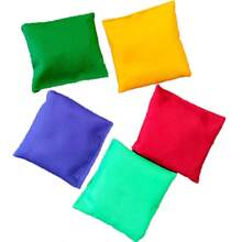 9个沙袋，3.97英寸豆袋，投掷游戏，方形豆袋，投掷袋，沙滩投掷袋，草坪游戏，户外游戏和活动 - 彩色 - 查看 7