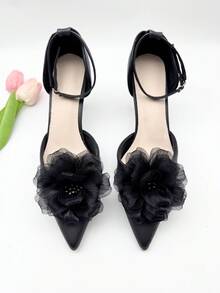 2 piezas Elegantes Clips de Zapato con Rosas de Tela - Perfectos para Bodas, Fiestas Nupciales y Tacones Altos - Multicolor - Ver 17