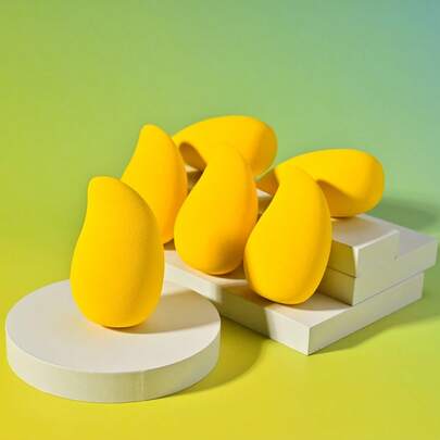 3/6/12个装芒果形化妆海绵 - 柔软，干湿两用，适用于粉底液、乳液等 - 不含防腐剂，适合所有浅米色肤色