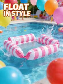 1pc Inflatable Water Hammock, Adult Summer Swimming Pool & Beach Floating Lounger, Perfect Summer Gift For Pool Party And Vacation - Multicolor - View 5