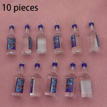 5/10 piezas Colgante de botella de vino de resina, accesorios para hacer joyas DIY como aretes, collares, llaveros - Multicolor - Ver 13